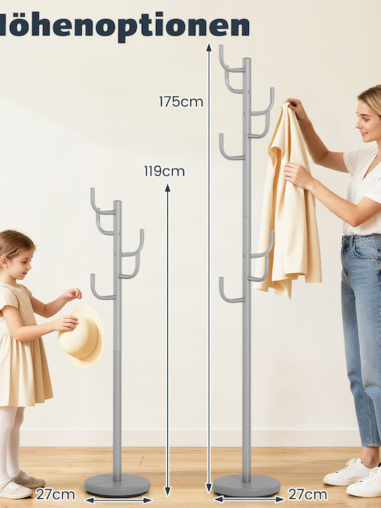 Costway Metallic Coat Rack Silver 175cm