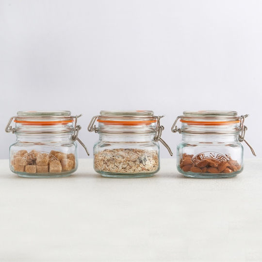 KIlner Ваза за Кафе / Обща Употреба с Херметически Затворен Капак Стъклена Прозрачна 500ml