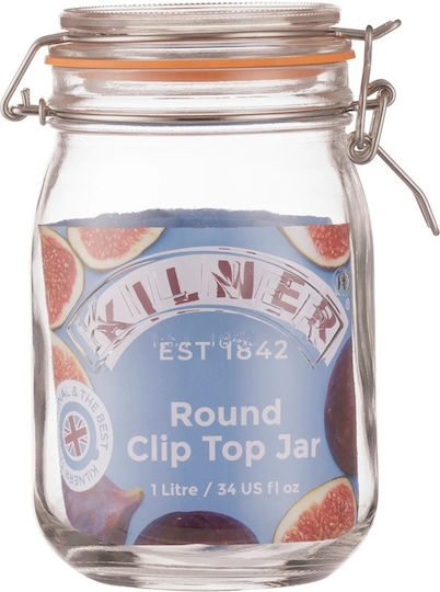 KIlner Βάζο για Τσάι με Αεροστεγές Καπάκι Γυάλινο Διάφανο 1000ml