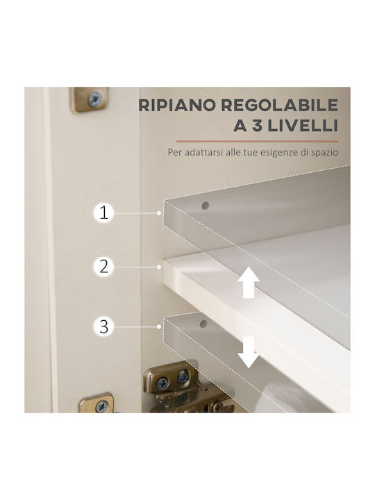 De podea Vitrină de living cu Sticlă Alb 117x35x80cm
