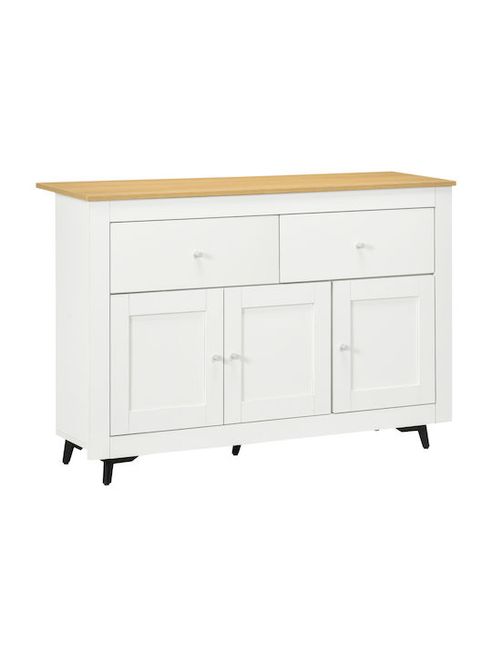 De podea Vitrină de living cu Sticlă Alb 117x35x80cm