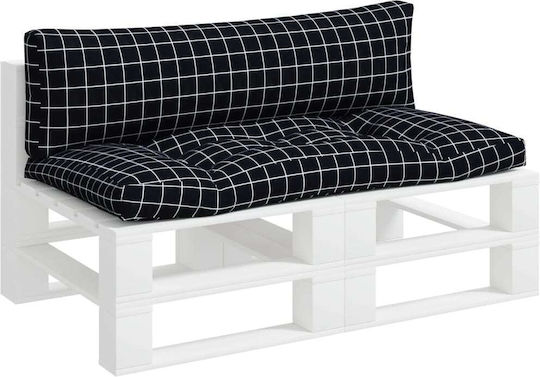 vidaXL Waterproof Bench Cushion for Pallet with Backrest Oxford Black 2 Pieces 110x50cm