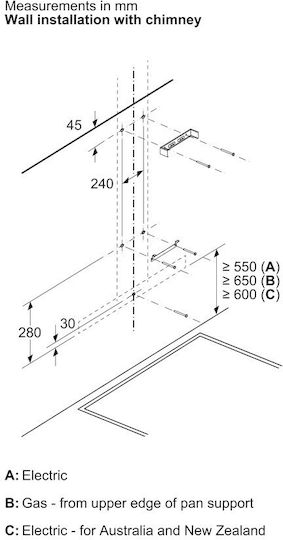 Bosch Απορροφητήρας Καμινάδα 60cm Μαύρος με Wi-Fi