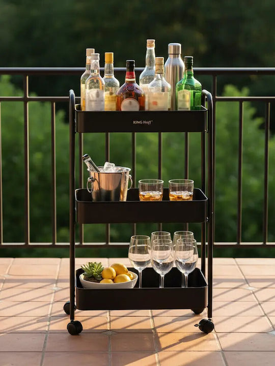 KING Hoff Floor Bathroom Shelf Metallic Black