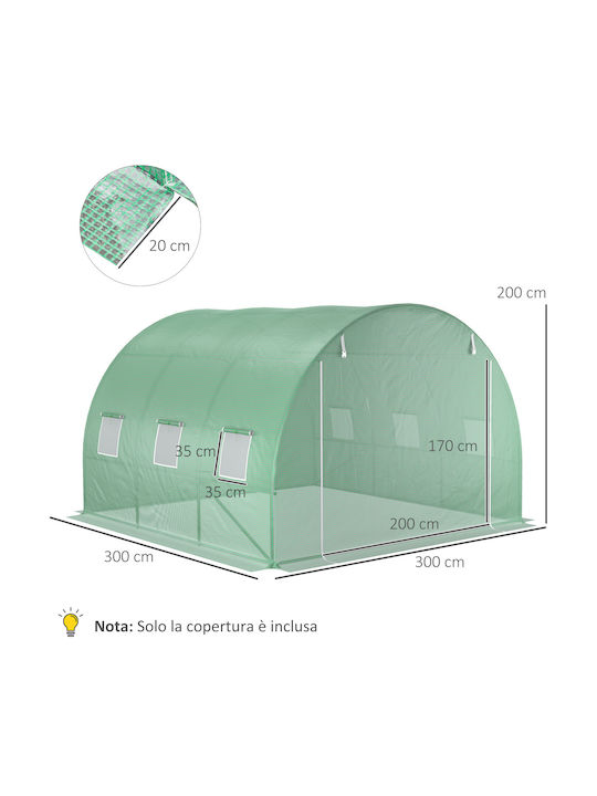 Outsunny Pavillons Terrasse mit LEDs Grüne 3x3m