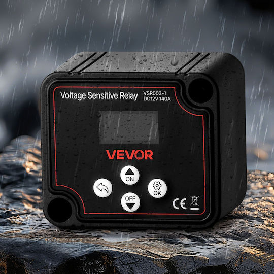 Vevor 12v 140 Amp Dual Battery Isolation Kit Manual Automatic Relay Vsr Voltage Sensitive Voltmeter Lcd Display Smart Battery Isolator Compatible Lead Acid Batteries Utv Atv