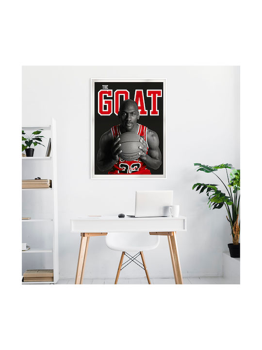 Poster Nba Michael Jordan Aka Goat Snk290 21cm X 30cm Λευκό Κάδρο Pvc