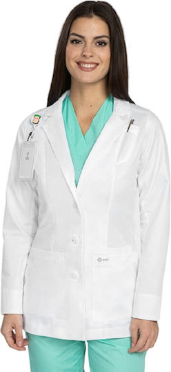 bwell Women's White Medical Dressing Gown