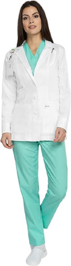 bwell Women's White Medical Dressing Gown