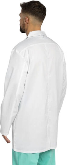 bwell Men's White Medical Dressing Gown