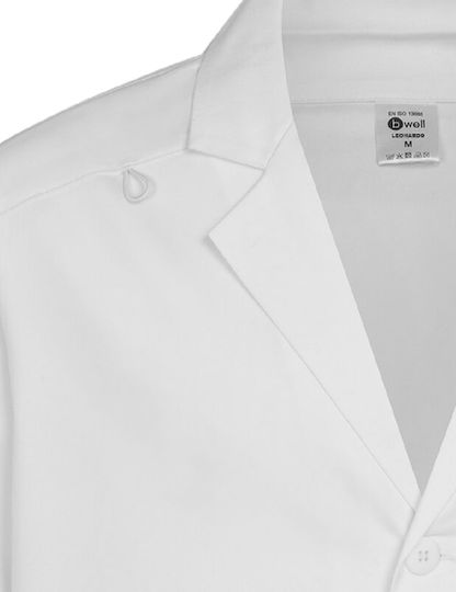bwell Men's White Medical Dressing Gown