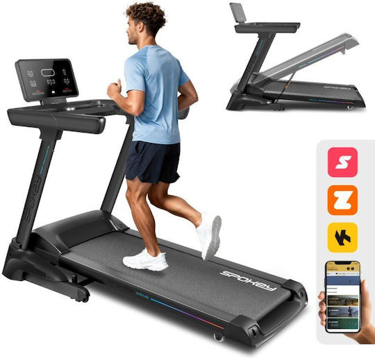 Spokey Sirius Foldable Electric Treadmill 140kg Capacity 3.5hp