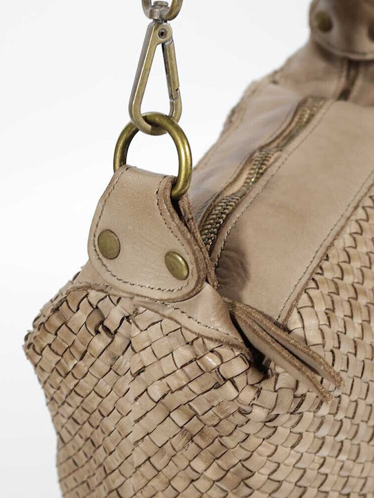 Leather Women's Shoulder Crossbody Bag Taupe