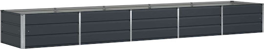 vidaXL Ghiveci Metal Cărbune de lemn 400x80x45cm.