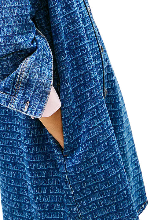Rochie Cămașă Mini Denim Albastră