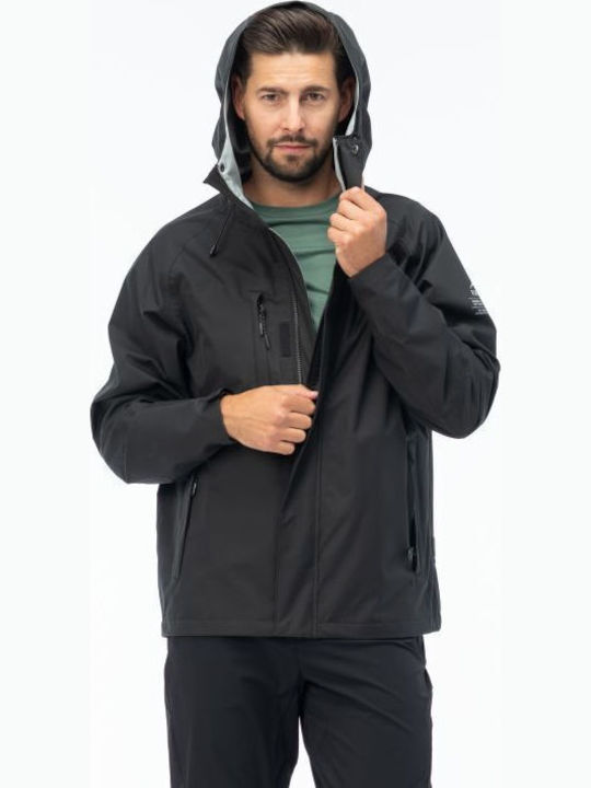 Χειμωνιάτικο Μπουφάν Hardshell Αδιάβροχο και Αντιανεμικό Μαύρο