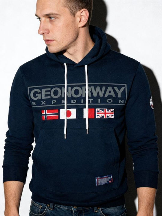Herren Fleecejacke mit Kapuze Navy