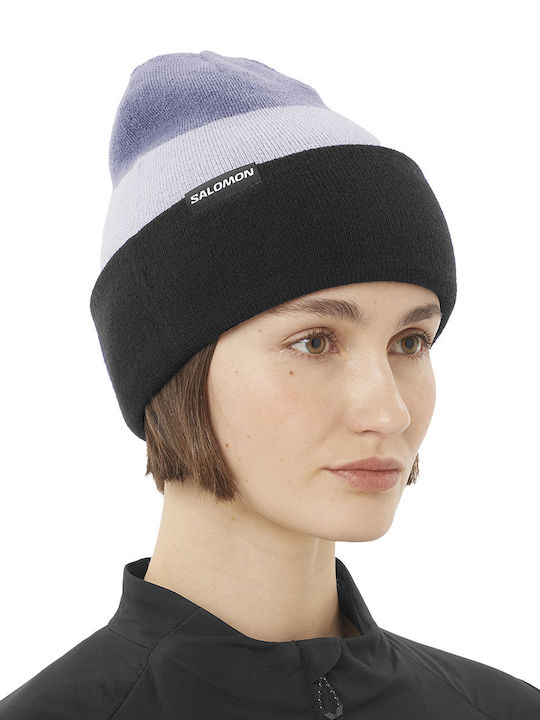 Beanie Unisex Wendbar Beanie Gestrickt in Lila Farbe