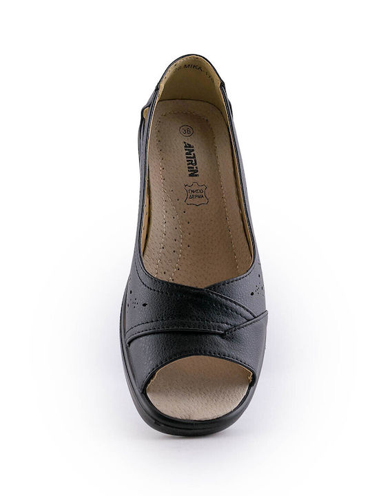 Leather Ballerinas Black