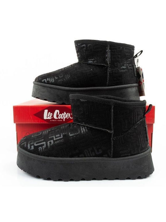 Women's Ankle Boots Platform & Fur Black