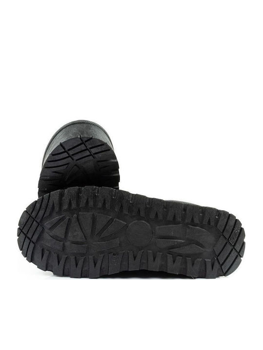 Women's Ankle Boots Platform & Fur Black