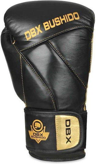 DBX Bushido Boxing Gloves Leather for Match Gold