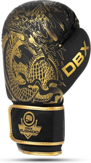 DBX Bushido Γάντια Πυγμαχίας από Συνθετικό Δέρμα για Αγώνα Χρυσά