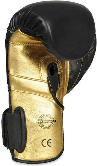 DBX Bushido Boxing Gloves Leather for Match Gold