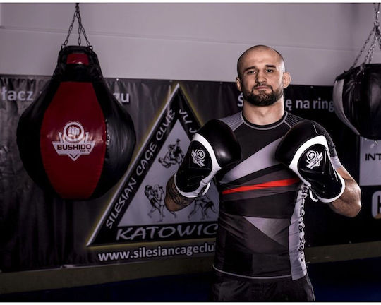 DBX Bushido Боксови Ръкавици Кожени за Състезание Бели