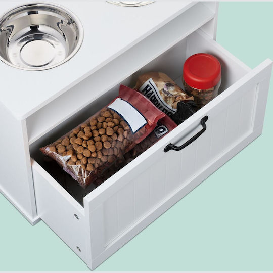 Relaxdays Stainless Steel Feeder in White Color