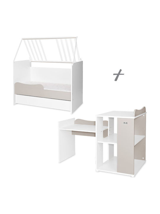 Lorelli Convertible Baby Crib White with Wheels