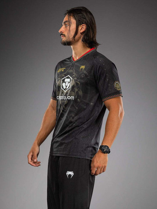 Venum Herren Kurzärmlig T-Shirt VNMUFC-00557-001 für MMA Schwarz