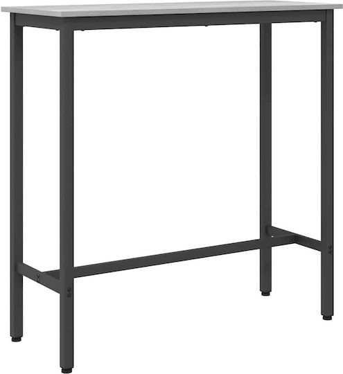 Square Bar Table Wooden with Metal Frame Grey 100x40x100.5cm