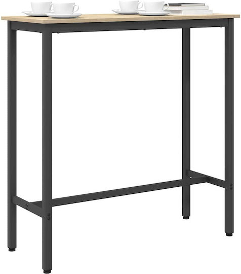 Sonoma Square Wooden Bar Table with Brown Metal Frame 100x40x100.5cm