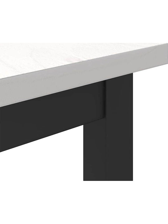 Table Kitchen Wooden with Metal Frame White 100x50x77cm