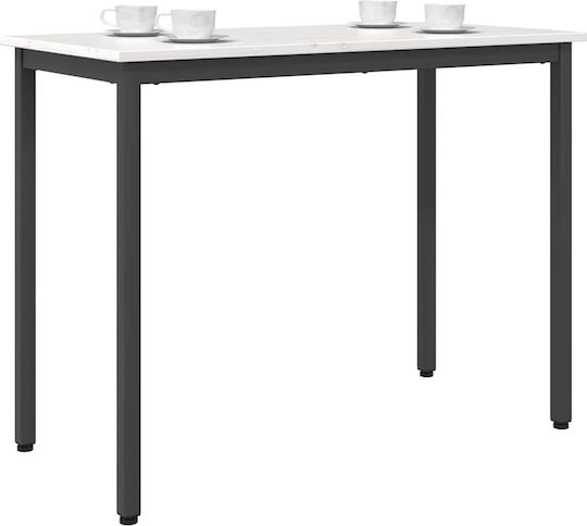 Table Kitchen Wooden with Metal Frame White 100x50x77cm