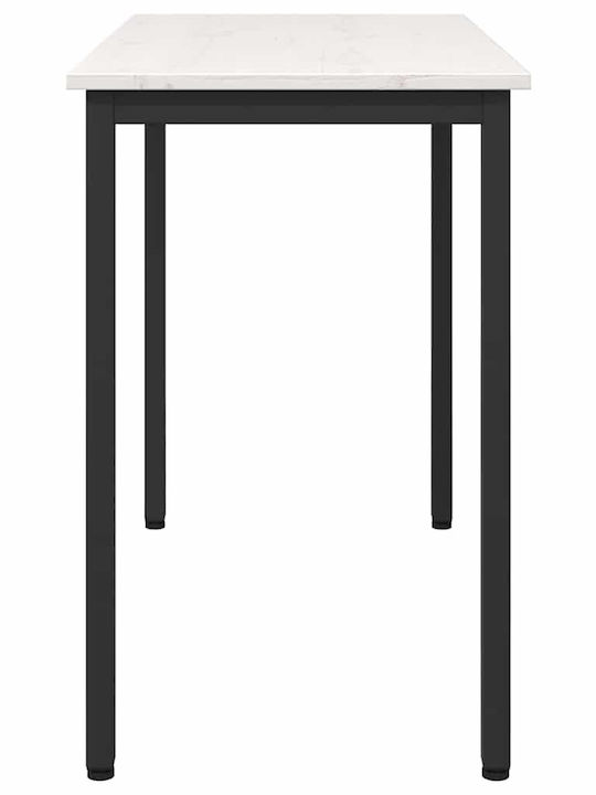 Table Kitchen Wooden with Metal Frame White 100x50x77cm
