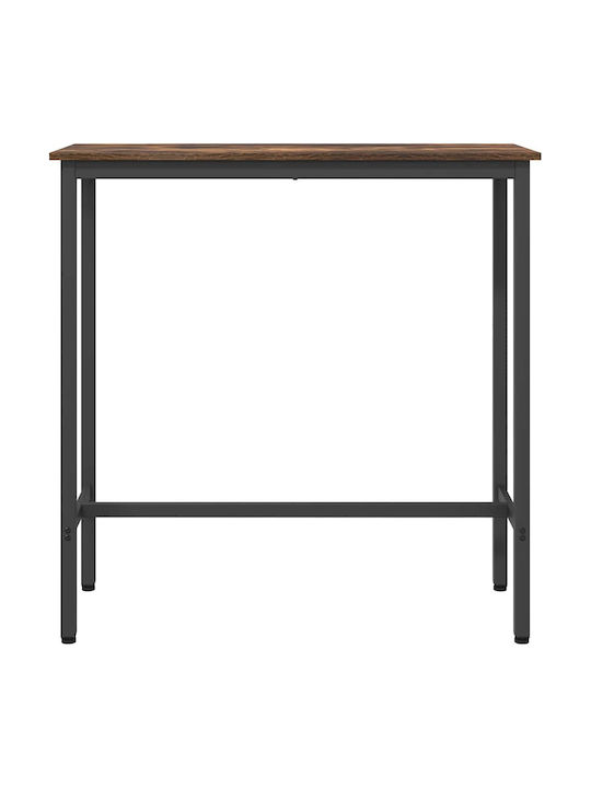 Table Bar Wooden with Metal Frame Coffee 100x40x100.5cm