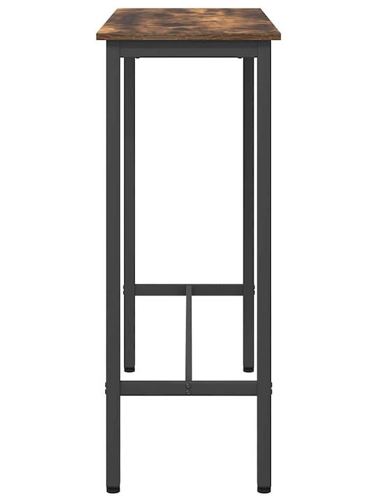 Table Bar Wooden with Metal Frame Coffee 100x40x100.5cm