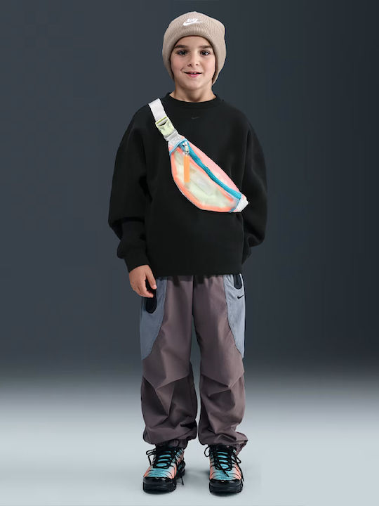 Fleece Kinder-Sweatshirt mit Taschen Schwarz