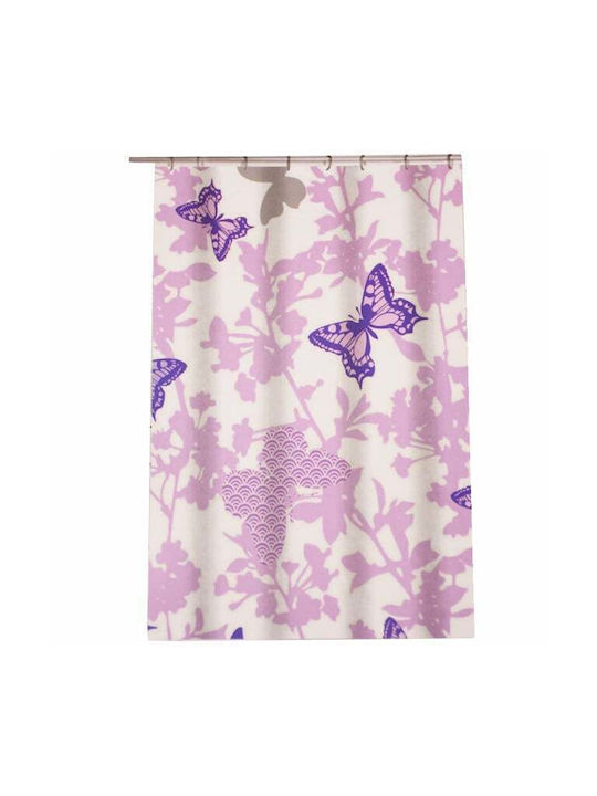 Κουρτίνα Μπάνιου Υφασμάτινη 180x180cm Purple/pink