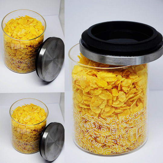 Pufo Lebensmittelgläser & Behälter Vaso für Zucker Kaffee Tee mit luftdichtem Deckel Glas Braun 800ml