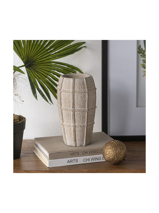 Artekko Decorative Vase Beige 13x13x23.5cm