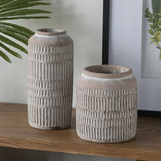 Artekko Decorative Vase Beige 14x14x30cm