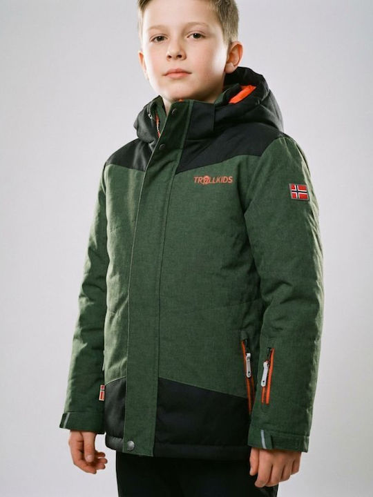 Wasserdicht Kinder Freizeitjacke Winddicht mit Kapuze Green