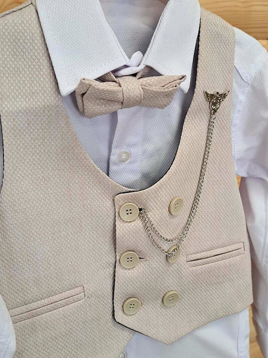 Extan Bebe Costum de botez pentru băieți Bej