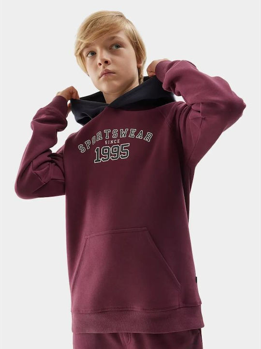 Kids Sweatshirt with Hood and Pockets Burgundy
