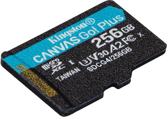 Kingston Canvas Go Plus microSDXC 256GB U3 V30 A2 UHS-I 200MB/s с адаптер