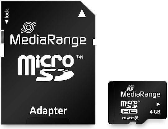 MediaRange microSDHC 4GB Class 10 High Speed 15MB/s με αντάπτορα
