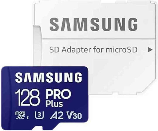 Samsung Pro Plus (2023) microSDXC 128GB U3 V30 A2 UHS-I 180MB/s с адаптер